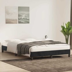 Cadre de lit sans matelas noir 140x220 cm velours 