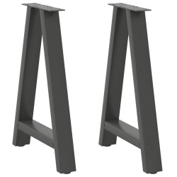 Pieds de table à manger en forme de A 2 pièces Anthracite 50 x (72-73) cm Acier 