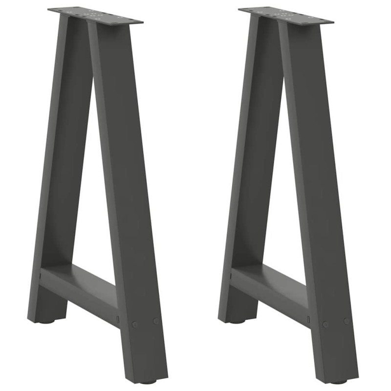 Pieds de table à manger en forme de A 2 pièces Anthracite 50 x (72-73) cm Acier 