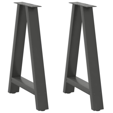Pieds de table à manger en forme de A 2 pièces Anthracite 50 x (72-73) cm Acier 