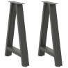 Pieds de table à manger en forme de A 2 pièces Anthracite 50 x (72-73) cm Acier 