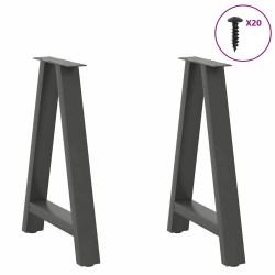 Pieds de table à manger en forme de A 2 pièces Anthracite 50 x (72-73) cm Acier 