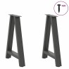 Pieds de table à manger en forme de A 2 pièces Anthracite 50 x (72-73) cm Acier 