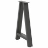 Pieds de table à manger en forme de A 2 pièces Anthracite 50 x (72-73) cm Acier 