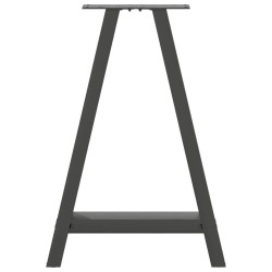 Pieds de table à manger en forme de A 2 pièces Anthracite 50 x (72-73) cm Acier 
