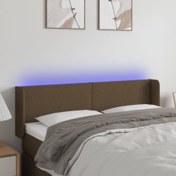 Tête de lit à LED Marron foncé 147x16x78/88 cm Tissu 