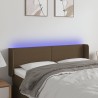 Tête de lit à LED Marron foncé 147x16x78/88 cm Tissu 