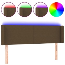 Tête de lit à LED Marron foncé 147x16x78/88 cm Tissu 