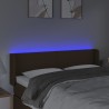 Tête de lit à LED Marron foncé 147x16x78/88 cm Tissu 