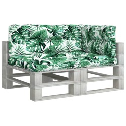 Coussins de palette lot de 3 motif de feuilles tissu 