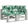 Coussins de palette lot de 3 motif de feuilles tissu 