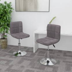 Chaises pivotantes à manger lot de 2 taupe tissu 