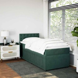 Sommier à lattes de lit avec matelas Vert foncé 100x200 cm 