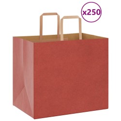 Sacs en papier 250 pcs avec poignées rouge 32x22x28 cm 