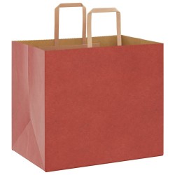 Sacs en papier 250 pcs avec poignées rouge 32x22x28 cm 