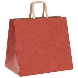 Sacs en papier 250 pcs avec poignées rouge 32x22x28 cm 