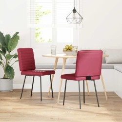 Chaises à manger lot de 2 rouge bordeaux similicuir 