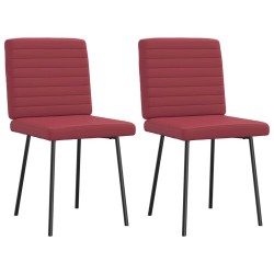 Chaises à manger lot de 2 rouge bordeaux similicuir 