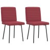 Chaises à manger lot de 2 rouge bordeaux similicuir 