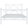 Cadre de lit métal sans matelas et pied de lit blanc 107x203 cm 