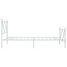 Cadre de lit métal sans matelas et pied de lit blanc 107x203 cm 
