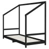 Cadre de lit pour enfants noir 80x200 cm bois de pin massif 
