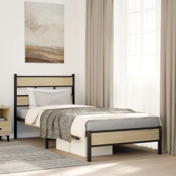 Cadre de lit sans matelas chêne sonoma 107x200 cm 