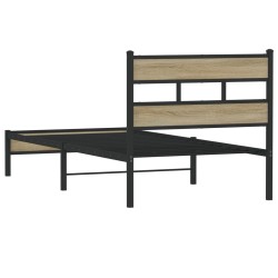Cadre de lit sans matelas chêne sonoma 107x200 cm 