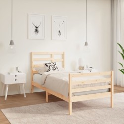 Cadre de lit sans matelas bois massif 75x190 cm 