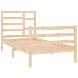 Cadre de lit sans matelas bois massif 75x190 cm 