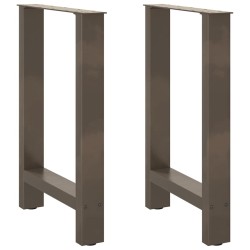 Pieds de table à manger en acier naturel 2 pièces 50 x (72-73) cm Acier 