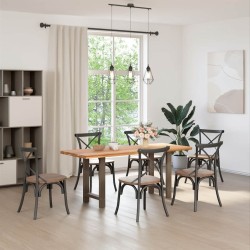 Pieds de table à manger en acier naturel 2 pièces 50 x (72-73) cm Acier 
