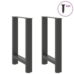 Pieds de table à manger en acier naturel 2 pièces 50 x (72-73) cm Acier 