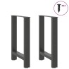 Pieds de table à manger en acier naturel 2 pièces 50 x (72-73) cm Acier 