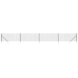 Clôture en treillis métallique et ancrage anthracite 1,1x10 m 