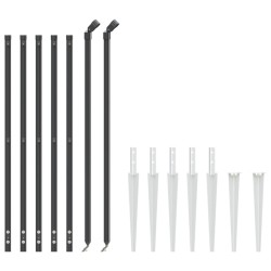 Clôture en treillis métallique et ancrage anthracite 1,1x10 m 