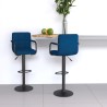 Tabourets de bar lot de 2 bleu velours 