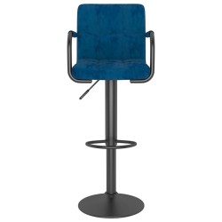 Tabourets de bar lot de 2 bleu velours 