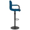 Tabourets de bar lot de 2 bleu velours 