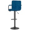 Tabourets de bar lot de 2 bleu velours 