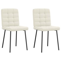 Chaises à manger lot de 2 Crème Velours 