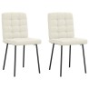 Chaises à manger lot de 2 Crème Velours 
