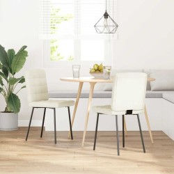 Chaises à manger lot de 2 Crème Velours 
