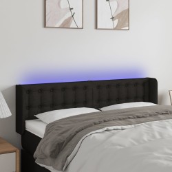 Tête de lit à LED Noir 147x16x78/88 cm Tissu 