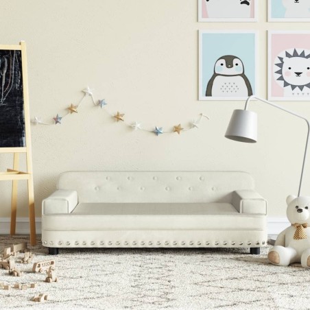 Canapé pour enfants crème 90x53x30 cm velours 