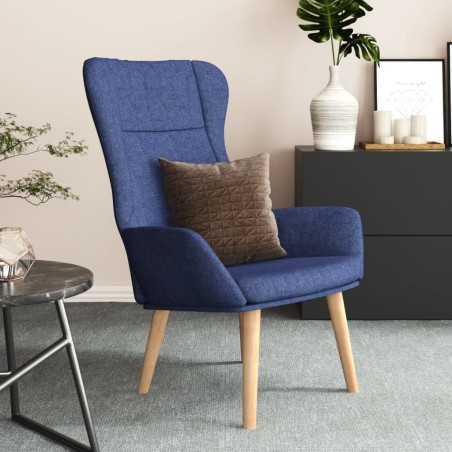 Chaise de relaxation Bleu Tissu 