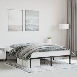 Cadre de lit métal sans matelas noir 150x200 cm 