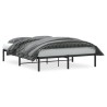 Cadre de lit métal sans matelas noir 150x200 cm 