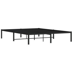 Cadre de lit métal sans matelas noir 150x200 cm 