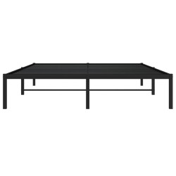 Cadre de lit métal sans matelas noir 150x200 cm 
